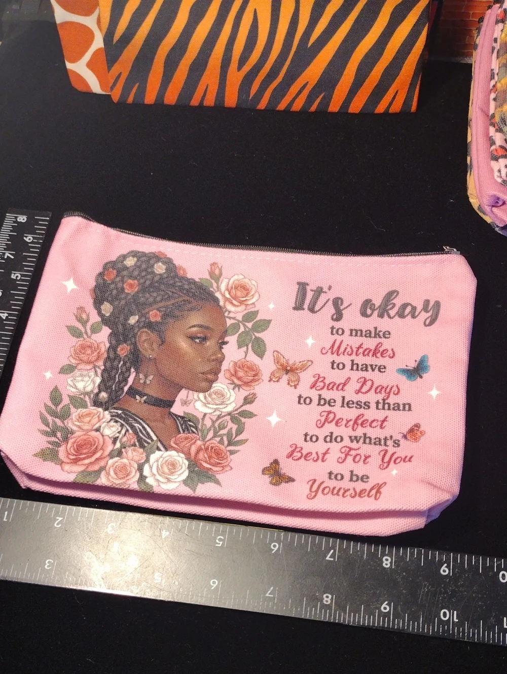 Pink Inspirational Zip Pouch - Women's Cosmetic Bag